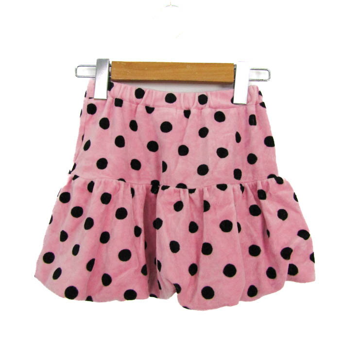 MIKIHOUSE ミキハウス スカート ポケットビスケッツ ブランド ボトムス キッズ 女の子用 130サイズ ピンク×ブラック 【中古】 2