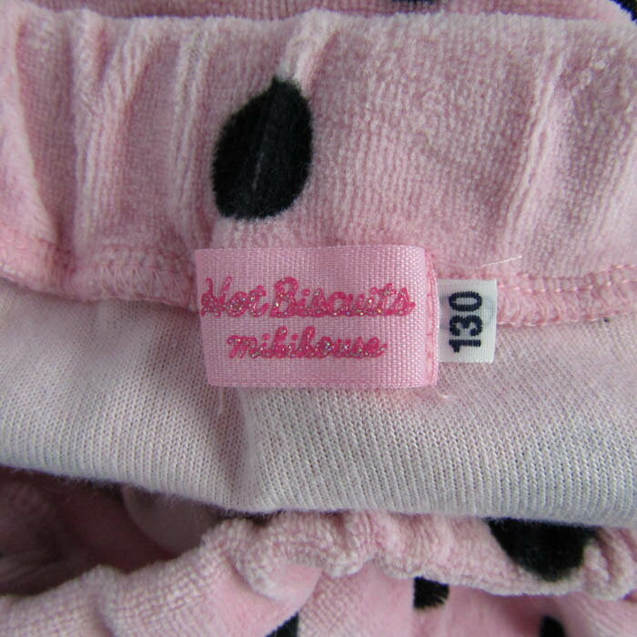 MIKIHOUSE ミキハウス スカート ポケットビスケッツ ブランド ボトムス キッズ 女の子用 130サイズ ピンク×ブラック 【中古】 3