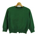MACKINTOSH PHILOSOPHY マッキントッシュフィロソフィー ニット トップス 後ろリボン 長袖 クルーネック レディース 38サイズ 緑 【中古】