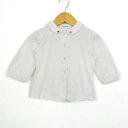 Familiar ファミリア ブラウス シャツ トップス 長袖 丸襟 ベビー 女の子用 80サイズ ホワイト 【中古】