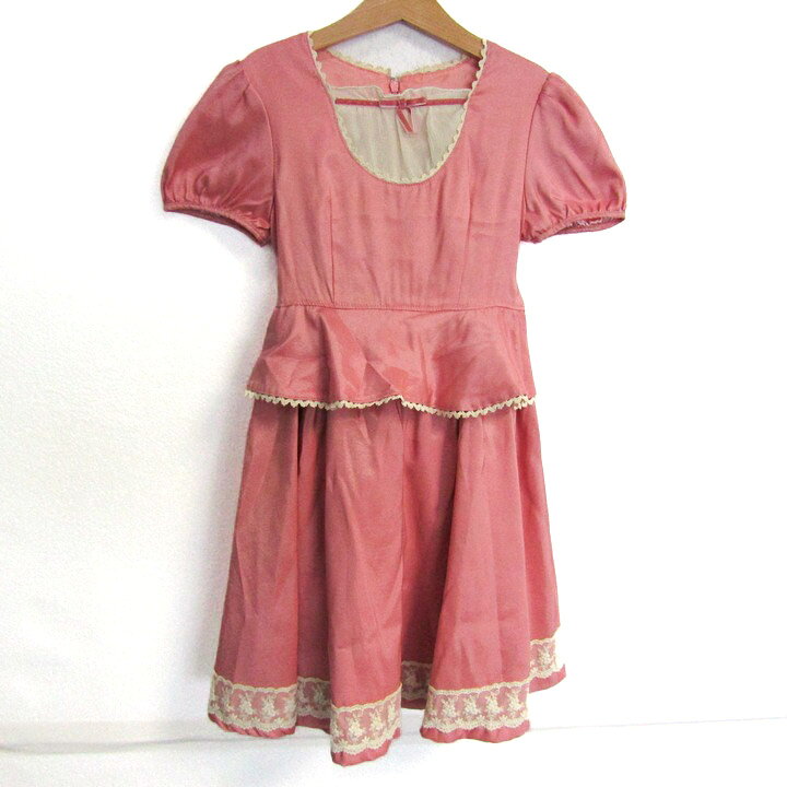 Catherine cottage キャサリンコテージ 半袖ワンピース ドレス トップス キッズ 女の子用 130サイズ ピンク 【中古】