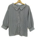 【全品39%OFFクーポン8月4日20:00〜8月15日01:59まで】grove グローブ 長袖シャツ トップス ブラウス ストライプ柄 未使用品 レディース...