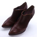 Santoni サントーニ ブーティ シューズ プラットフォーム ブランド 靴 イタリア製 レディース 37サイズ ブラウン 【中古】