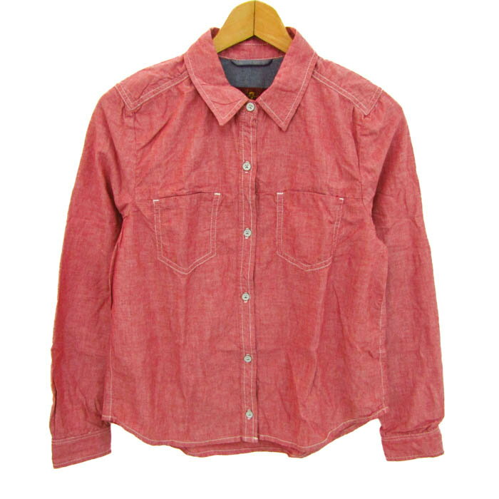 7 For All Mankind セブン・フォー・オール・マンカインド 長袖シャツ 未使用 コットン トップス 赤 レディース Sサイズ レッド 【中古】