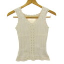 TO BE CHIC トゥービーシック ニット トップス ノースリーブ リブ レース レディース 2サイズ ベージュ 【中古】