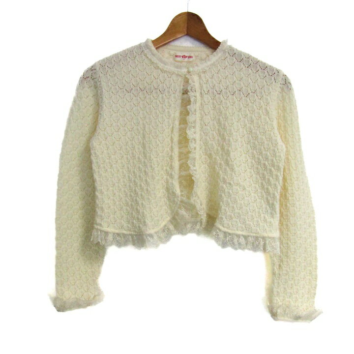 【全品39％OFFクーポン配布中】Mezzo Piano メゾピアノ カーディガン トップス ボレロ 透かし編みニッ..