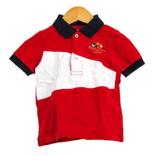 RALPH LAUREN ラルフローレン ポロシャツ トップス 半袖 バイカラー ベビー 男の子用 18M 85/52サイズ 紺×赤×白 【中古】 RALPH LAUREN ラルフローレン ポロシャツ トップス 半袖 バイカラー ベビー 男の子用 18M 85/52サイズ 紺×赤×白 【中古】