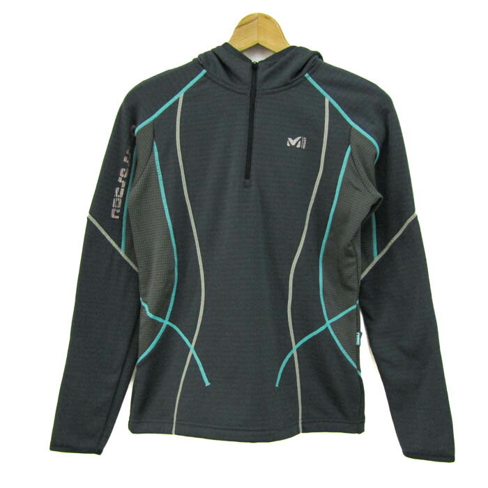 MILLET ミレー パーカー 長袖 未使用 ストレッチ アウトドア ブランド ジャケット レディース Sサイズ グレー 【中古】