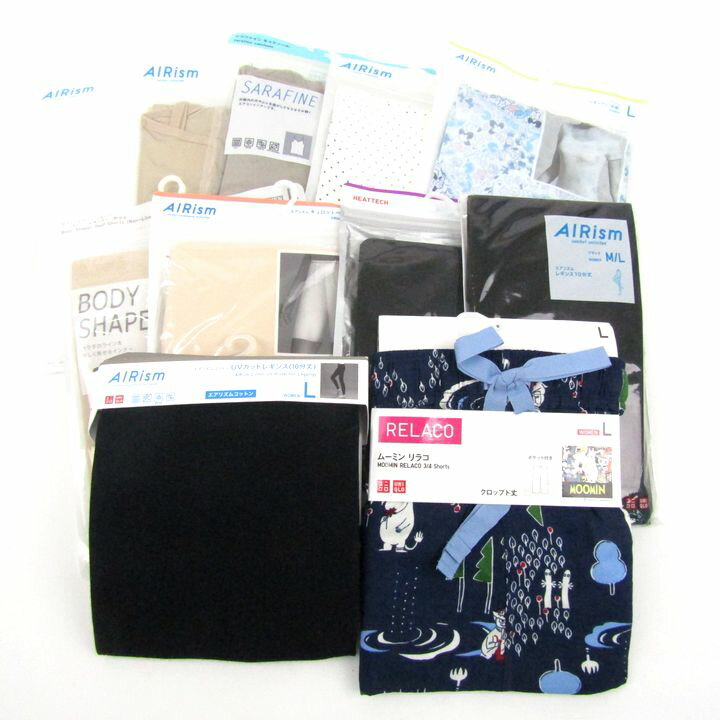 UNIQLO ユニクロ エアリズム Tシャツ ボディシェイパー レギンス リラコ等 L 11点セット 未使用 まとめて 大量 レディース 【中古】のサムネイル