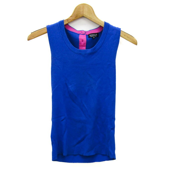 SONIA SONIA RYKIEL ソニアソニアリキエル ニット トップス ノースリーブ リブ コットン レディース 38..