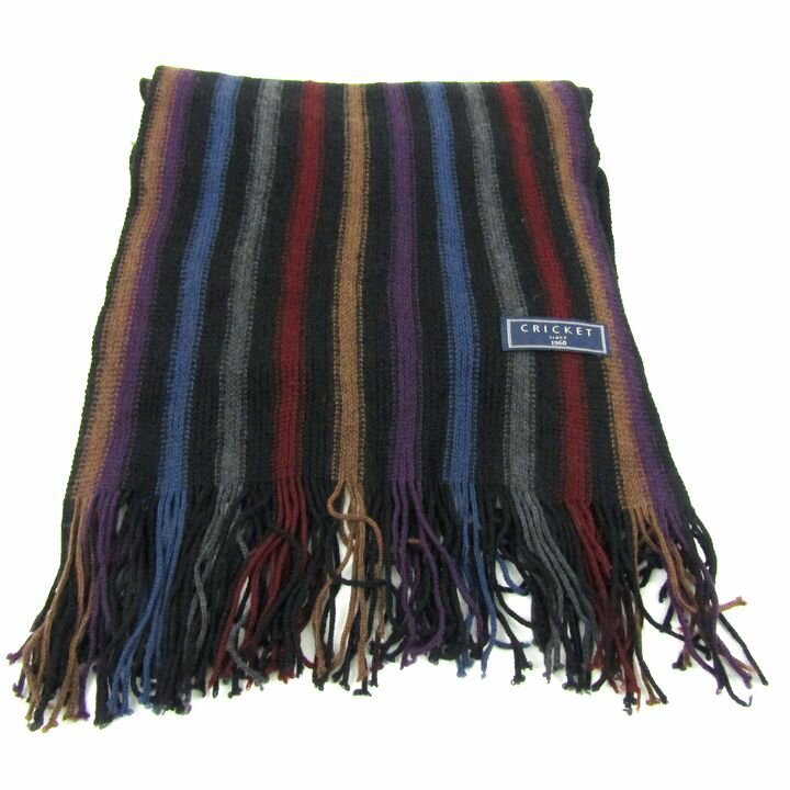 【全品39％OFFクーポン配布中】CRICKET クリケット マフラー ウール100% ブランド イタリア製 黒 メン..