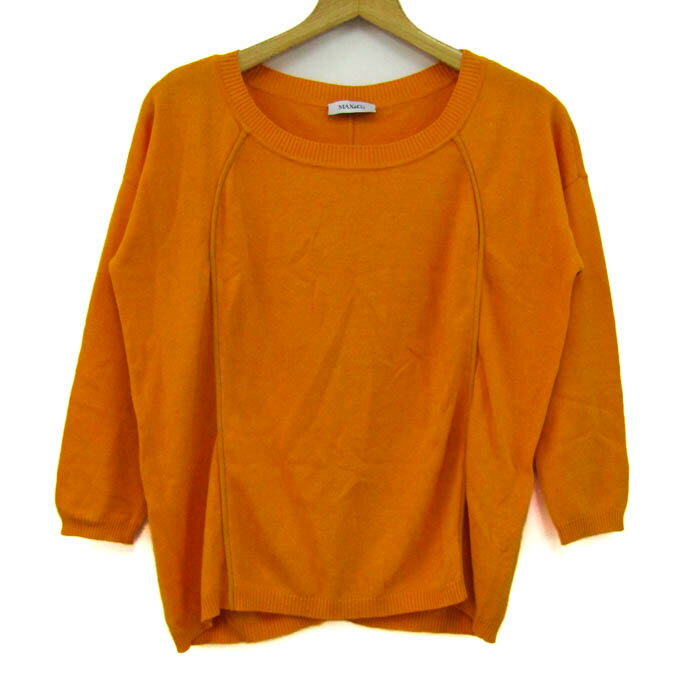 Max&Co. マックスアンドコー ニット トップス 七分袖 セーター レディース Mサイズ オレンジ 【中古】