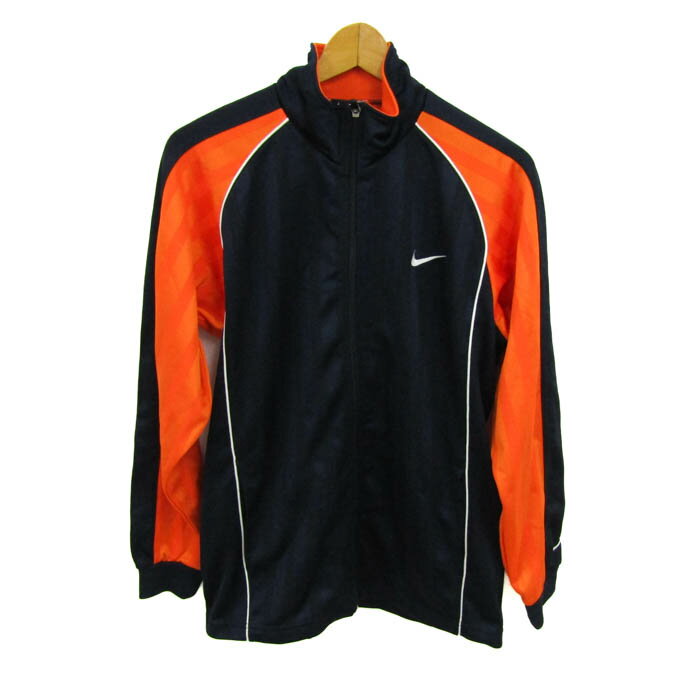 NIKE ナイキ ジャージ トラックジャケット アウター スポーツウエア メンズ Mサイズ 紺×オレンジ 【中..