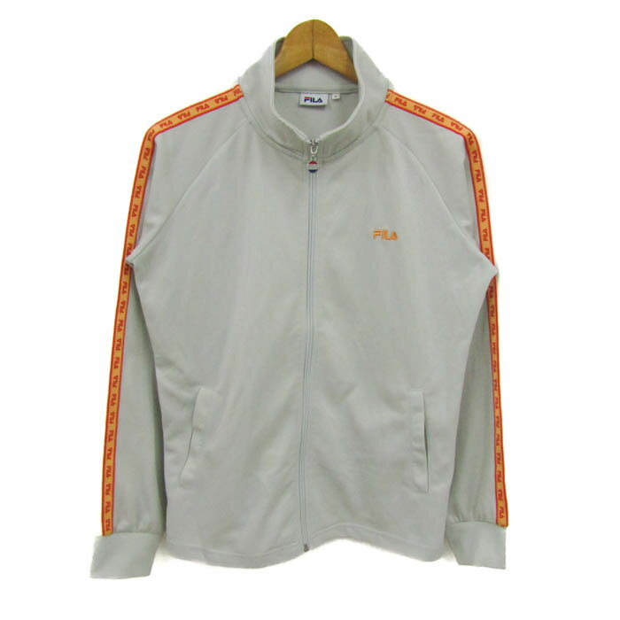 FILA フィラ ジャージ トラックジャケット アウター スポーツウエア メンズ Lサイズ グレー 【中古】