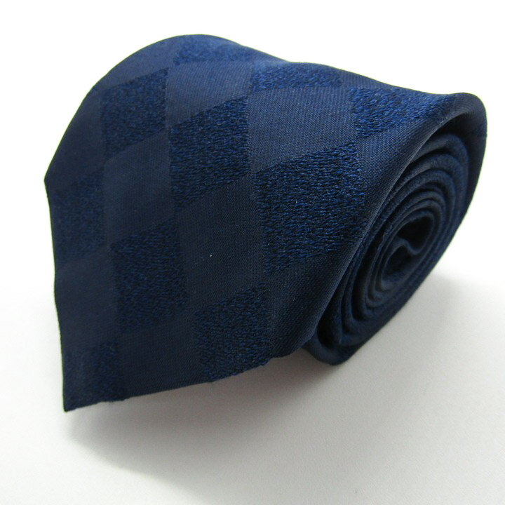 SUIT SELECT スーツセレクト ブランド ネクタイ チェック柄 格子柄 シルク PO メンズ ネイビー 【中古】