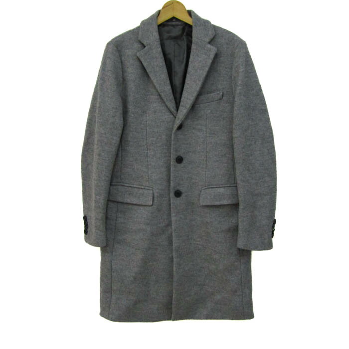 GLOBAL WORK グローバルワーク チェスターコート ロングコート アウター メンズ Mサイズ グレー 【中古】