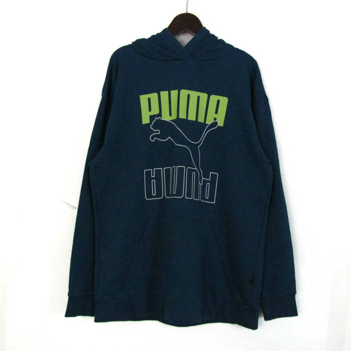 【全品39％OFFクーポン配布中】PUMA プーマ スウェット トレーナー フーディ 大きいサイズ 長袖 スポーツウエア トップス メンズ XLサイズ ブルー 【中古】