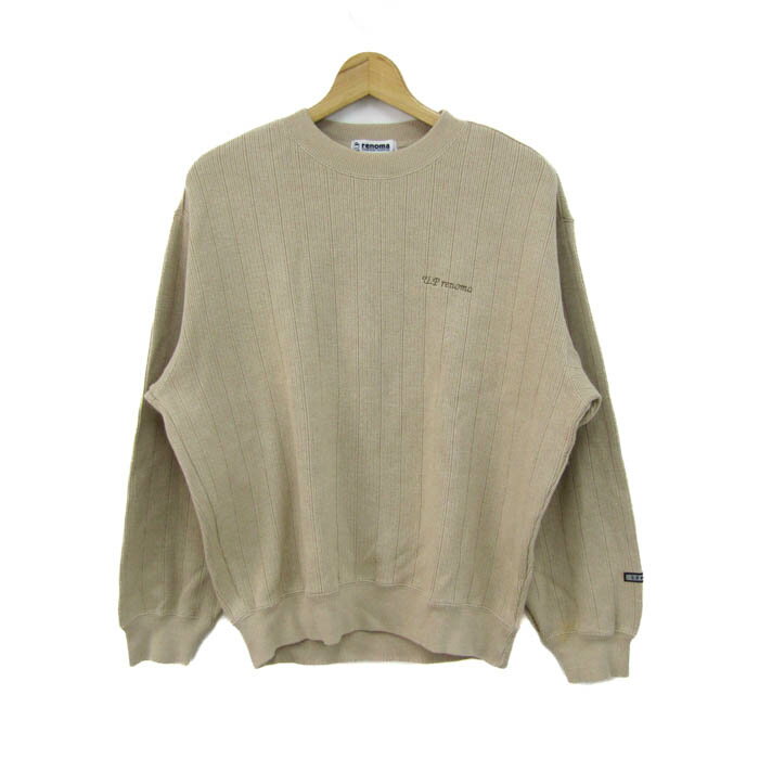U.P renoma ユーピーレノマ スウェット トレーナー トップス メンズ Lサイズ ベージュ 【中古】