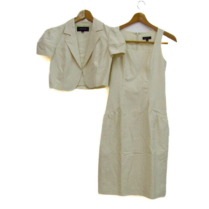 【全品39%OFFクーポン配布中】EPOCA エポカ セットアップ 上下セット 半袖ジャケット ロングワンピース レース レディース 38サイズ オフホワイト ...