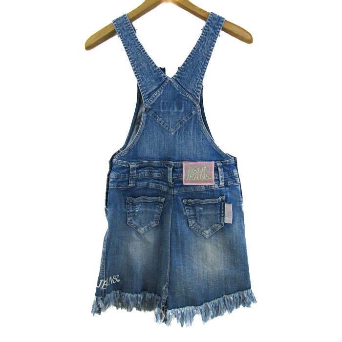 barceのRONI JEANS ロニィジーンズ サロペット デニム カットオフ ジーンズ レースアップ キッズ 女の子用 145サイズ ブルー 【中古】｜アングル2