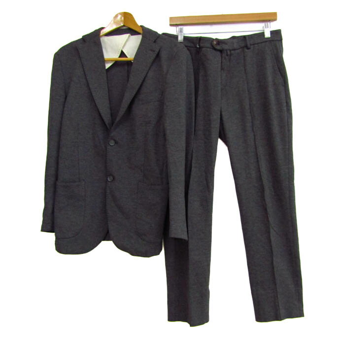 【全品39％OFFクーポン配布中】Barbati バルバッティ スーツ セットアップ 上下セット ジャケット パンツ イタリア製 メンズ 48サイズ グレー 【中古】
