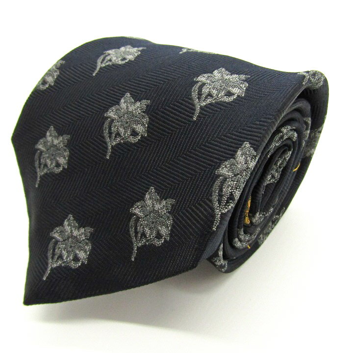 【新品未使用】YOHJI YAMAMOTOヨウジヤマモトJR東海ネクタイ百合柄 希少 廃盤 ヨウジヤマモト JR東海 ネクタイ 花柄 百合 ネイビー