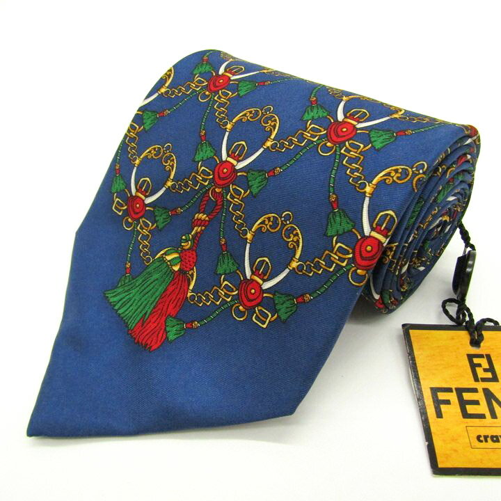 【全品39％OFFクーポン配布中】FENDI フェンディ ブランド ネクタイ クリスマスカラー タッセル ズッカ..
