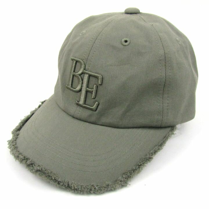 BEAMS HEART ビームスハート キャップ 帽子 フリンジ ロゴ ブランド コットン レディース 56-59cmサイズ モスグリーン 【中古】(4)