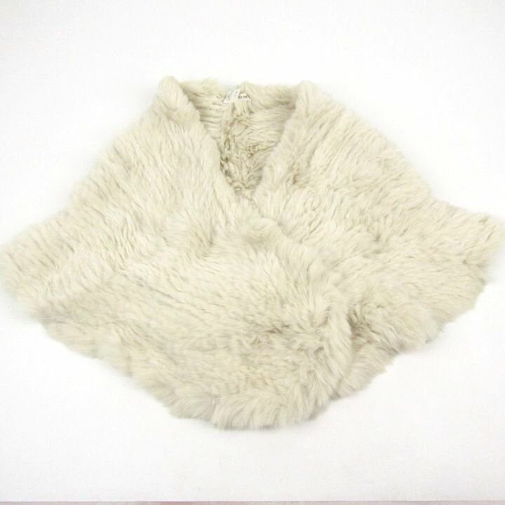 STRAWBERRYFIELDS ストロベリーフィールズ ラビットファー ショール ストール リアルファー マフラー レディース FRサイズ アイボリー 【中古】