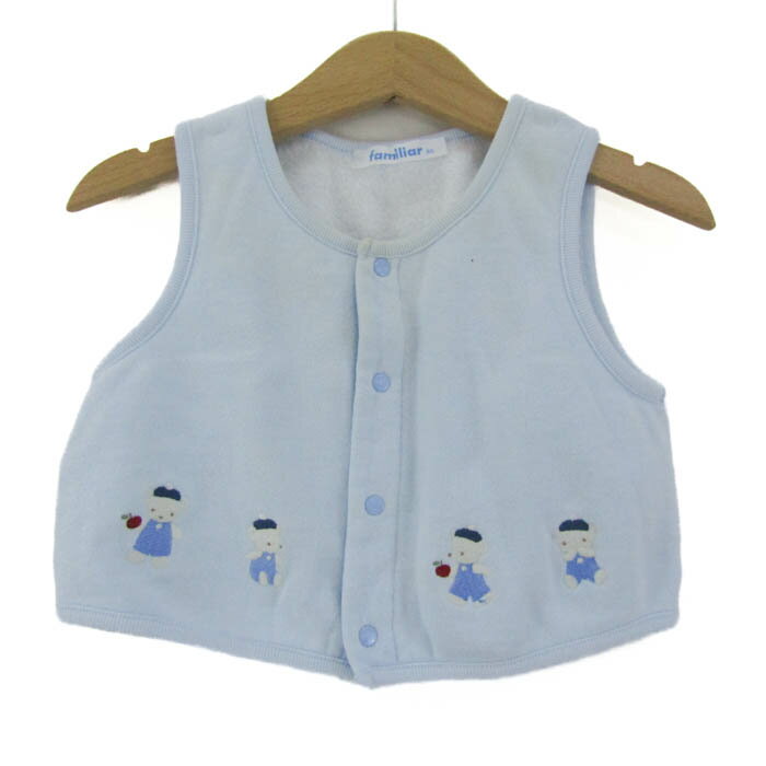Familiar ファミリア ベスト ジャケット アウター 裏起毛 ファミちゃん ベビー 男の子用 80サイズ 水色..