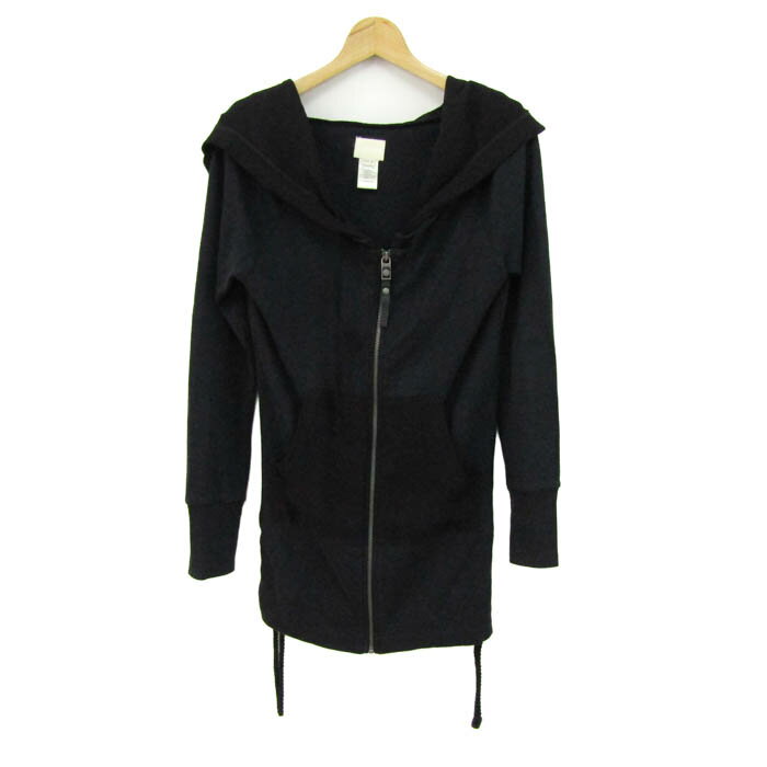 DIESEL ディーゼル パーカー 長袖 ブランド トップス 黒 レディース Mサイズ ネイビー×ブラック 【中古】