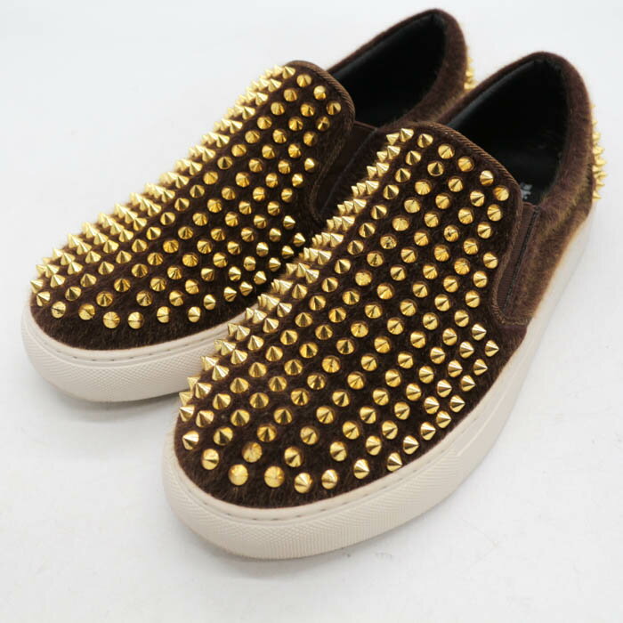 whim ROTH ウィムロス スリッポン ブランド スタッズ シューズ 紳士靴 メンズ 40サイズ ブラウン 【中古】