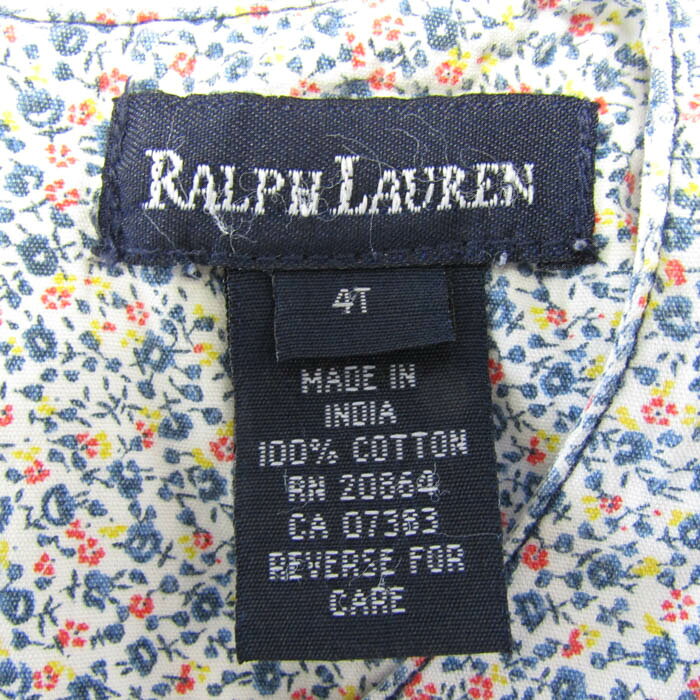 RALPH LAUREN ���ե������ ���ԡ��� ���� �ȥåץ� �٥ӡ� ���λ��� 4T������ �ۥ磻��/�ͥ��ӡ� ����š�