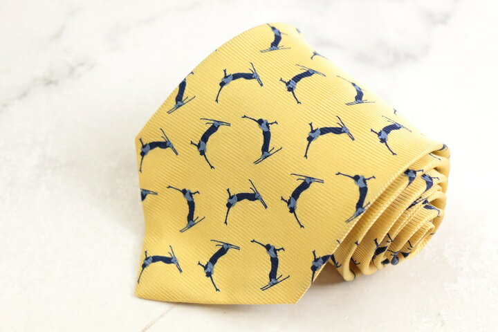 Olympic オリンピック ブランドネクタイ 冬季 1998年 長野 五輪 スキー場 シルク PO メンズ ベージュ ..