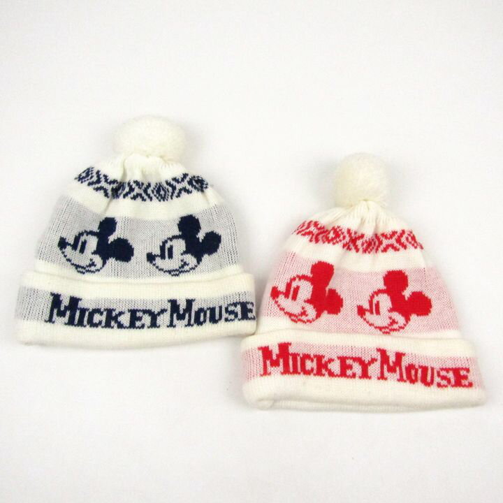 Disney ディズニー ニットキャップ 2点セット まとめて 帽子 ブランド 女の子 ミッキーマウス キッズ ..