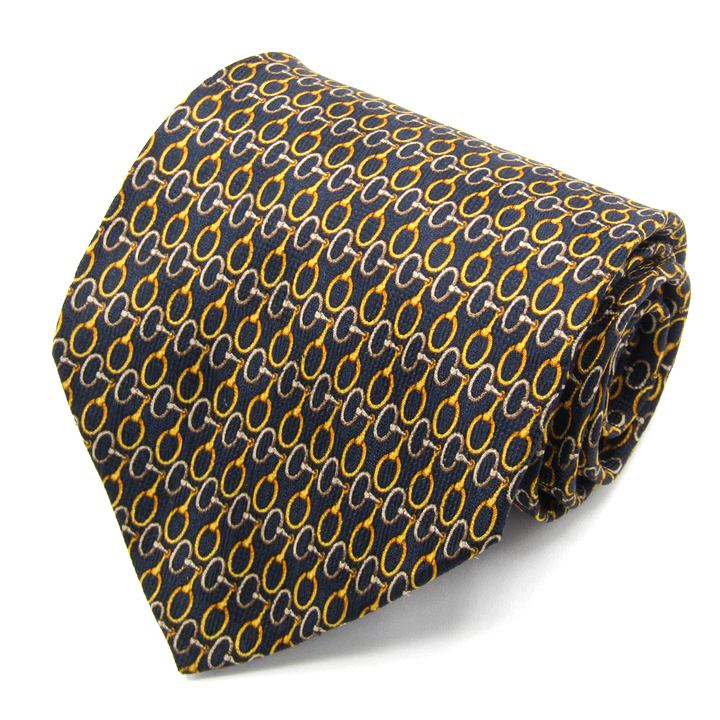 renoma レノマ ブランド ネクタイ ビット柄 小紋柄 シルク イタリア製 PO メンズ ネイビー 【中古】