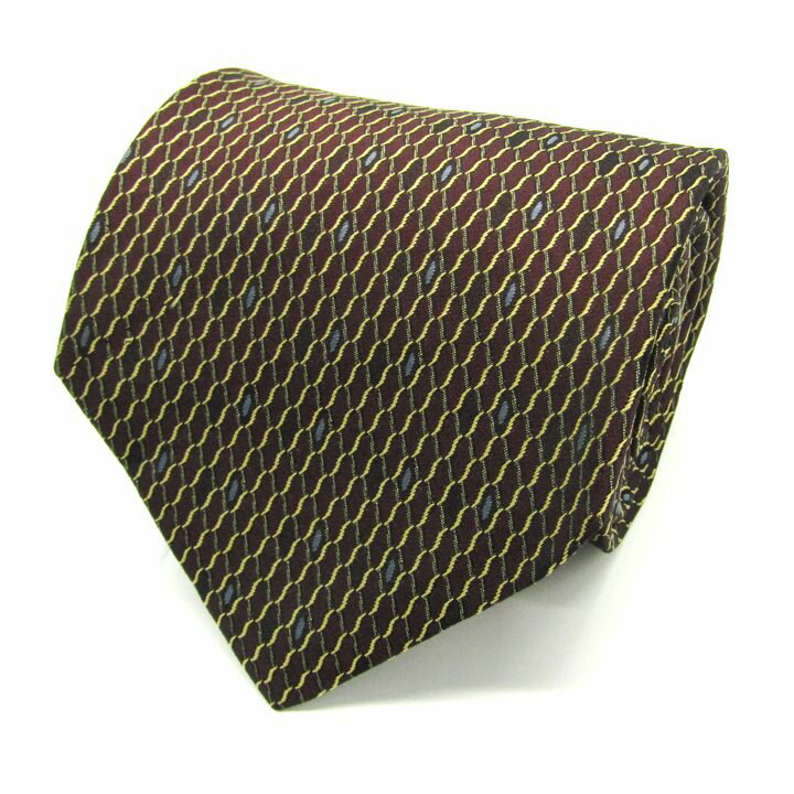 JAMUS CLUB ジェームスクラブ ブランド ネクタイ 小紋柄 シルク 日本製 PO メンズ ブラウン 【中古】