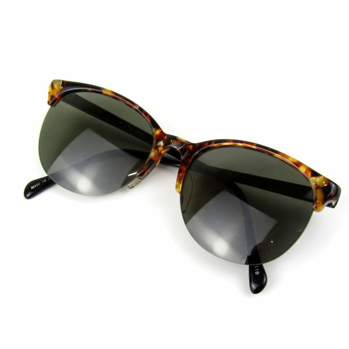 ELLE エル サングラス ハーフリム ブランド フレーム アイウェア 眼鏡 レディース 54□17-140サイズ ブラウン 【中古】