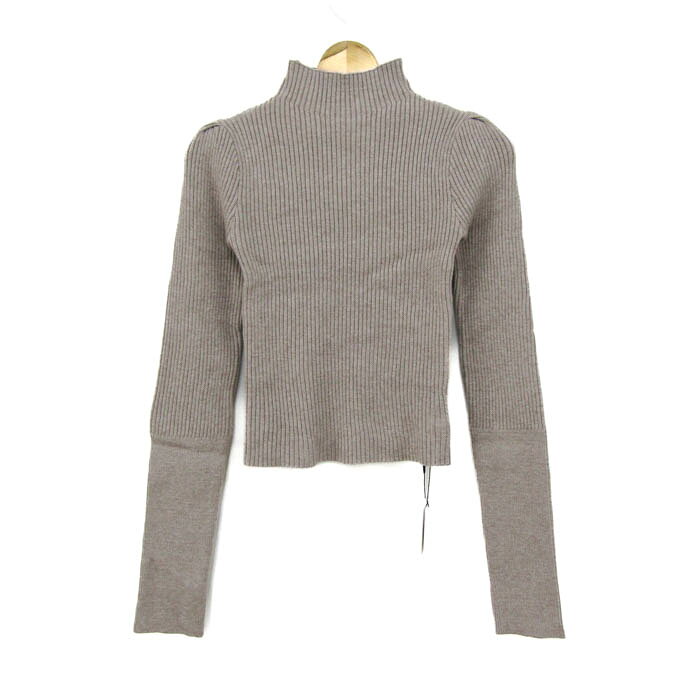 GRAIL グレイル リブニット セーター 長袖 未使用 トップス レディース Mサイズ ベージュ 【中古】