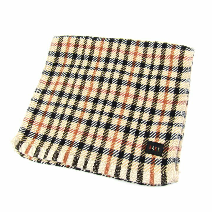 DAKS ダックス フェイスタオル チェック柄 日本製 ブランド 日用品 レディース ベージュ ブラウン 【中古】