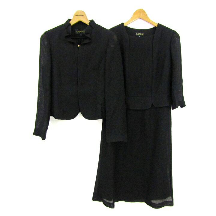 LAPINE ラピーヌ セットアップ 上下セット ジャケット ロングワンピース フォーマル レディース 9サイズ ブラック 【中古】