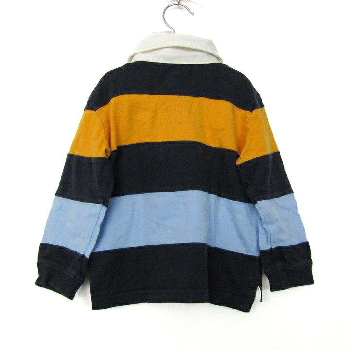 barceのOSHKOSH オシュコシュ 長袖シャツ ラガーシャツ コットン100% ブランド トップス ベビー 男の子用 80サイズ ネイビー×イエロー 【中古】｜アングル2