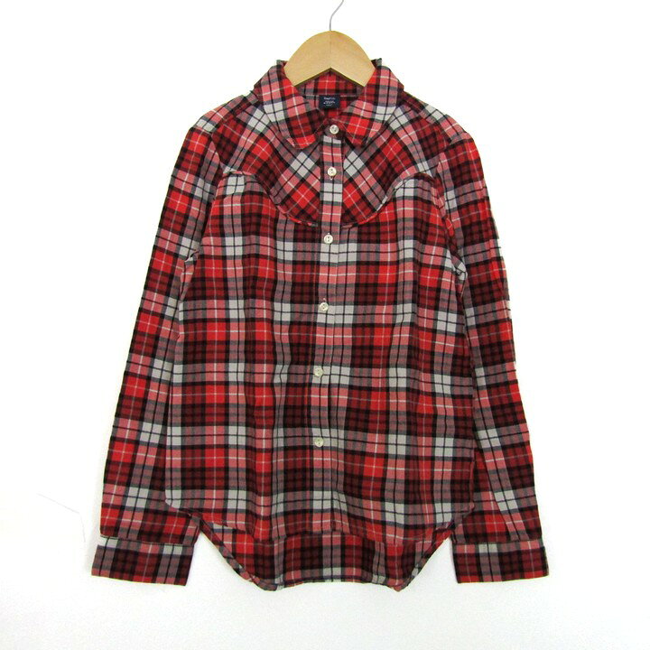 Rakuten - 【期間限定60％OFF】GAP ギャップ 長袖シャツ コットン100% ブランド トップス 白 赤 キッズ 男の子用 130サイズ ホワイト×レッド 【中古】