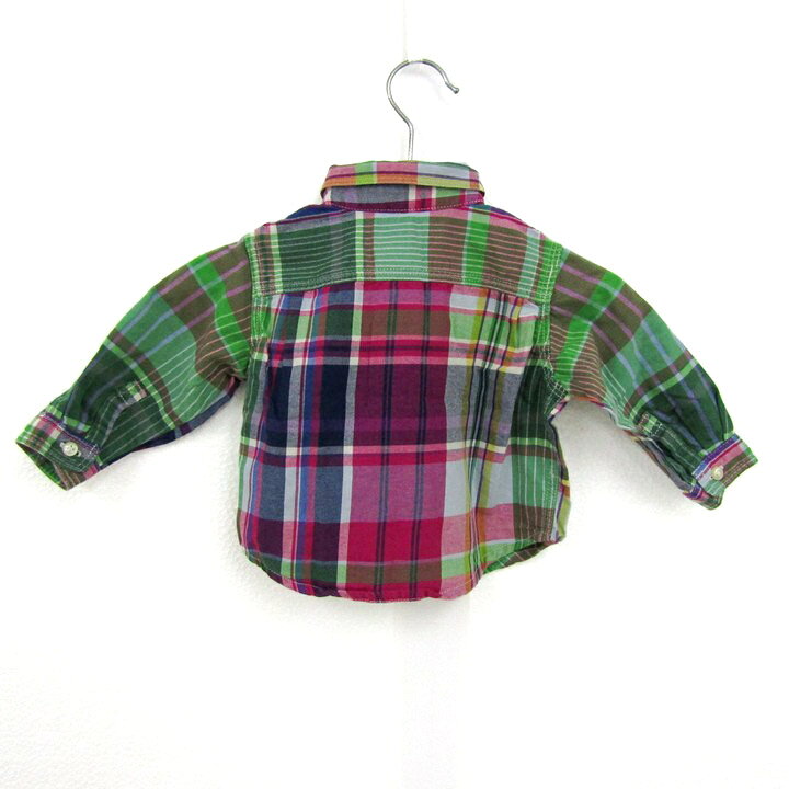 barceのRALPH LAUREN ラルフローレン 長袖シャツ トップス チェック柄 ベビー 男の子用 3Mサイズ 緑×ピンク×紫 【中古】｜アングル2