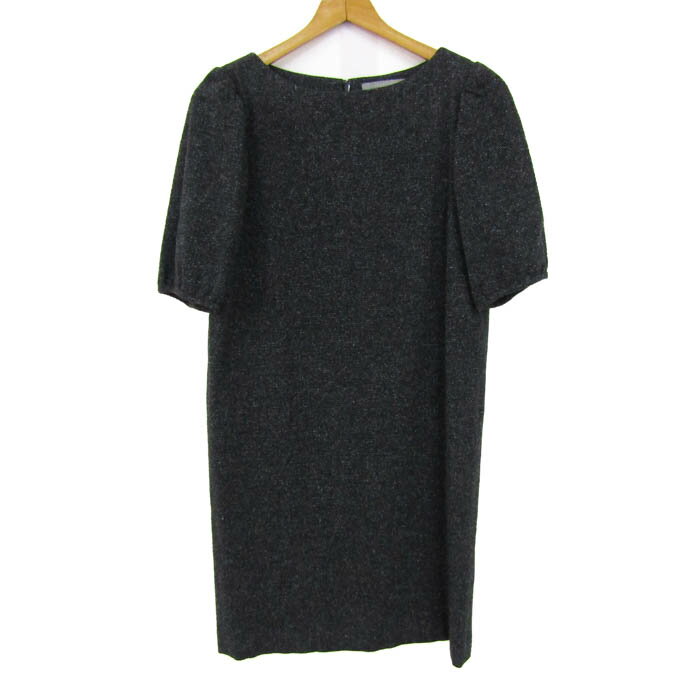 Rakuten - 【期間限定50％OFF】theory luxe セオリーリュクス ワンピース トップス 半袖 ツイード シルク混 日本製 レディース 40サイズ ブラック 【中古】