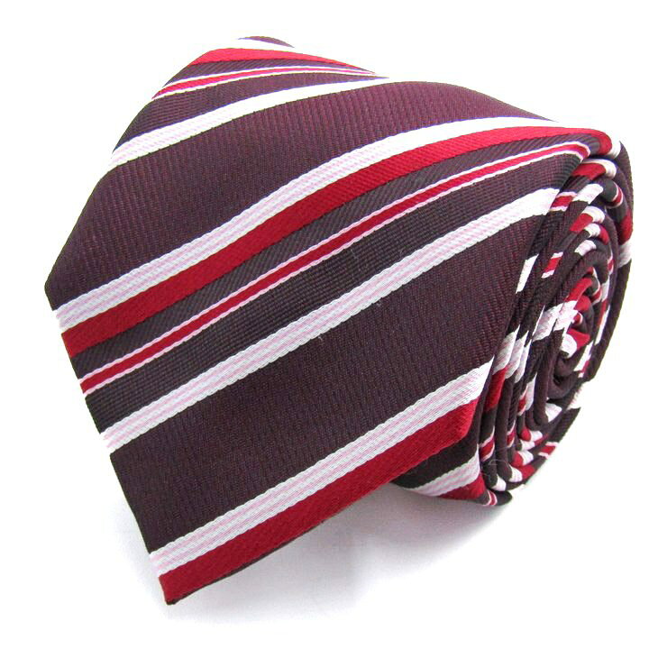 SIMPLE PHRASE CRAVAT シンプルフレーズクラバット ブランド ネクタイ ストライプ柄 PO メンズ レッド 【中古】