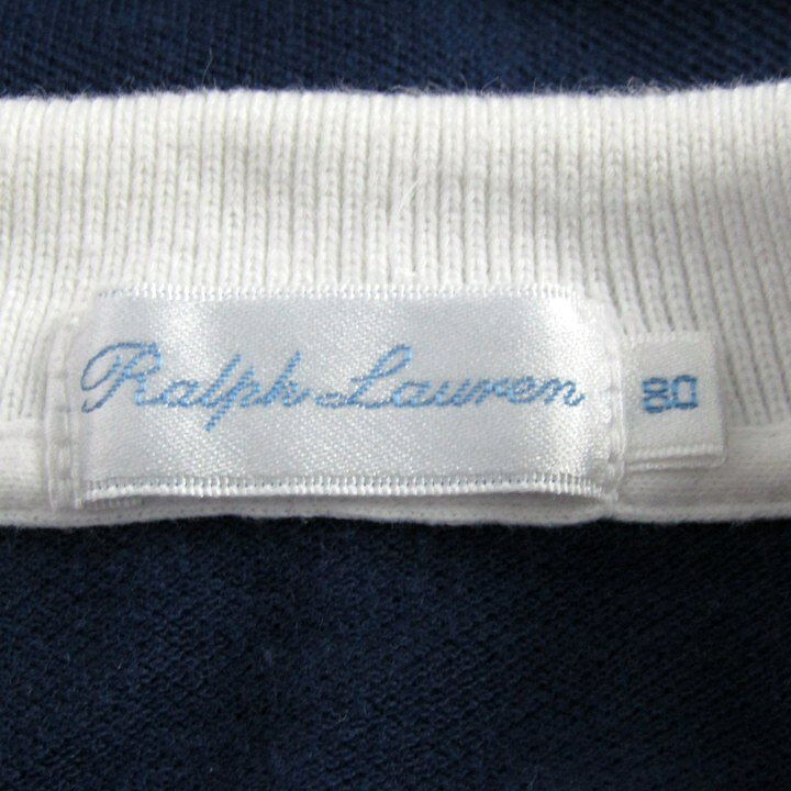 RALPH LAUREN ���ե������ Ⱦµ����� ���դ� ���� �ȥåץ� �٥ӡ� �ˤλ��� 80������ �ۥ磻�� ����š�