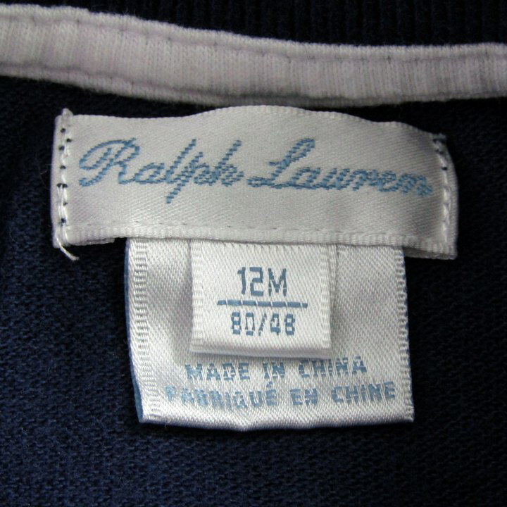 RALPH LAUREN ���ե������ �ݥ������ �ȥåץ���Ⱦµ���ݥˡ����� ����ꥫ��� �٥ӡ� �ˤλ��� 12M������ ��å� ����š�