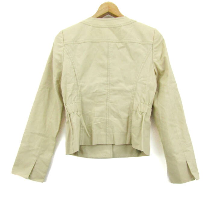 自由区 ジユウク ブルゾン ジャケット アウター ストレッチ 日本製 レディース 38サイズ ベージュ 【中古】 barce-13262175 barce サンプル画像2