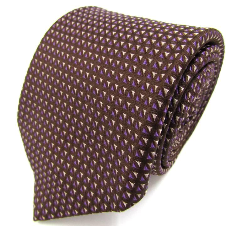 【39％OFFクーポン配布中】Savile Row サビルロウ ネクタイ ブランド 総柄 シルク デラックス 日本製 PO メンズ ブラウン 【中古】